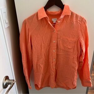 NWT J. Crew Orange Button Down Shirt Size XS